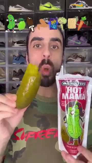 Cover for Food ASMR Eating a Hot Mama Pickle 🥒 #as