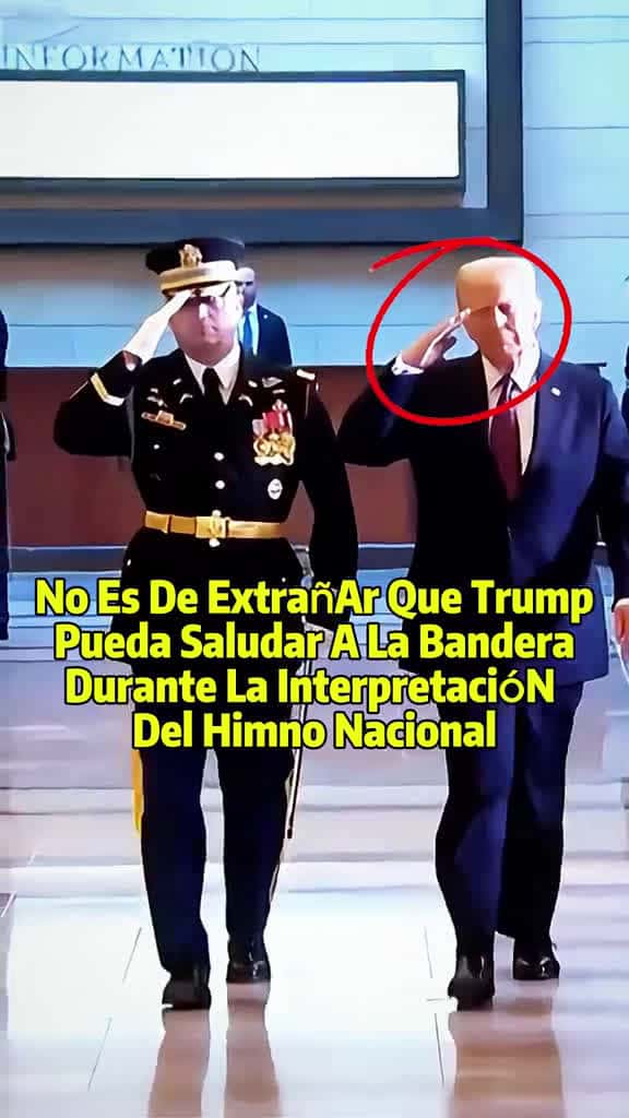 Cover for No es de extra ar que Trump pueda saludar a la bandera durante la interpretaci n del himno 32458 #ilovescoopz