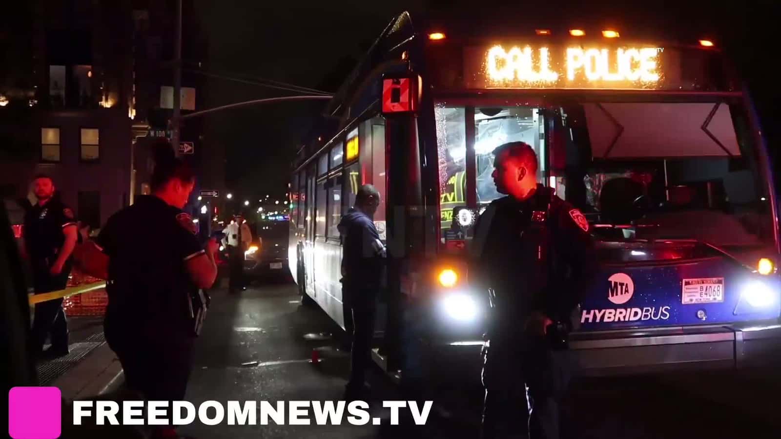 Cover for Innocent Woman Struck by Gunfire Boarding City Bus Near Central Park on UWS in NYCStory Link:Video by Ken Lopez (Desk@FreedomNews.TV to license)