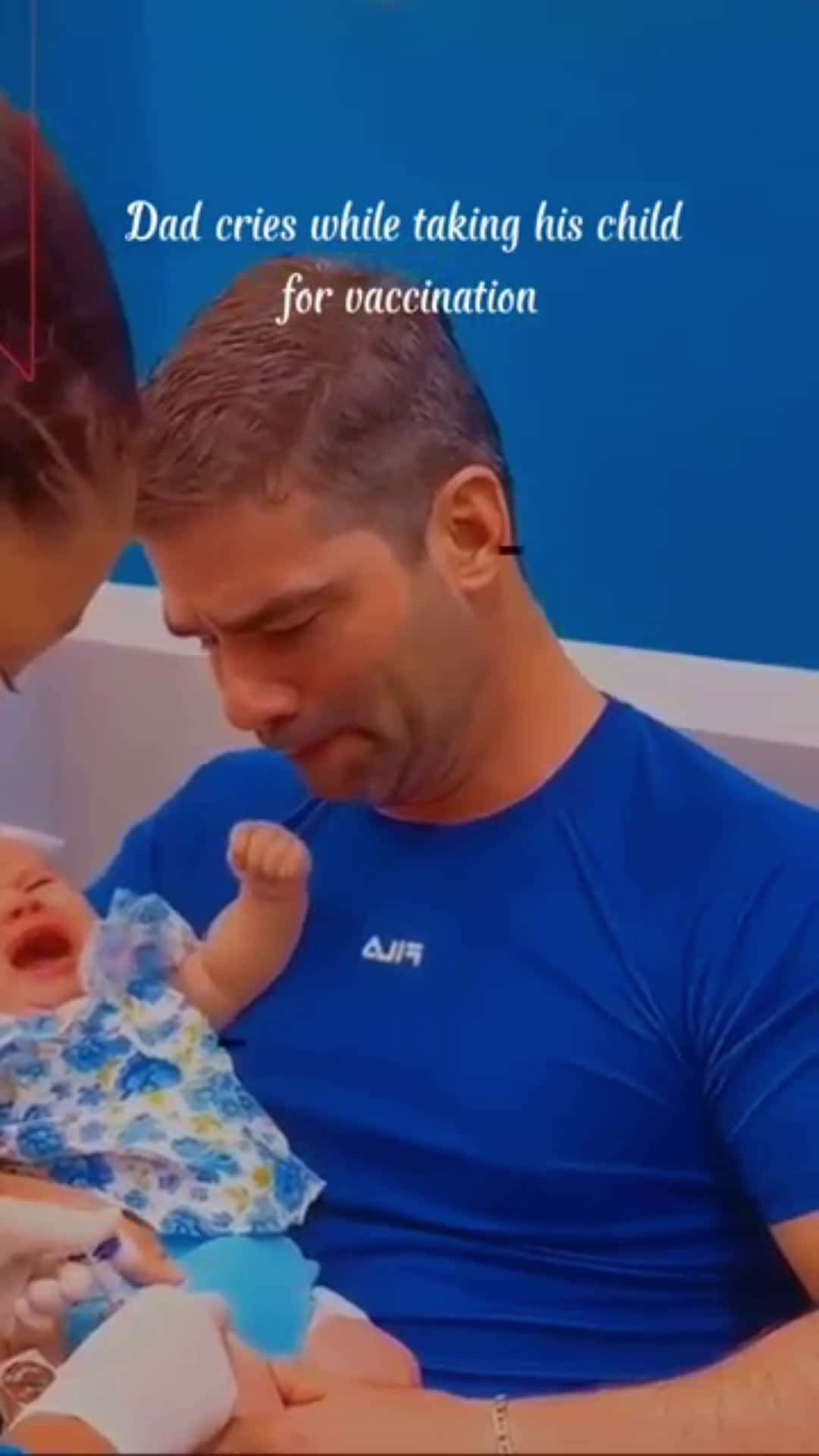 Cover for Dad Cries While Taking His  Child For Vaccination#foryoupage #follow #foryou#scoopz #fyp#caughtoncamera 