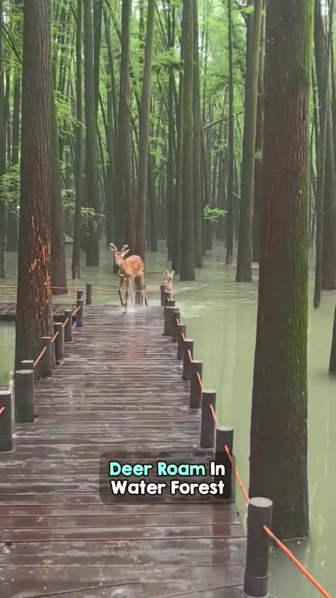 Cover for Deer Spotted Roaming Around In Water ForestThis place looks like it's straight out of a fairy tale! 🥹❤