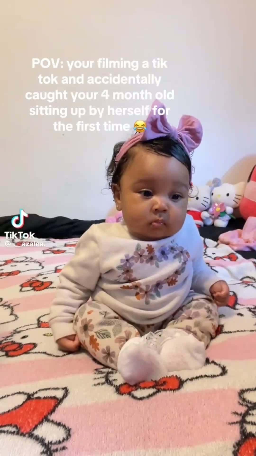 Cover for Aw they were so happy the baby sat up by herself, that they scared her with all the loudness  #fyp  #love  #baby  #viralvideo 