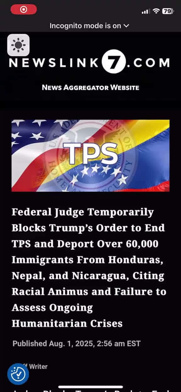 Cover for Federal judge halts Trump-era deportation order for 60,000+ TPS immigrants, citing racial bias and humanitarian risks. Thousands remain protected—for now. #Immigration #TPS #BreakingNews 🇺🇸