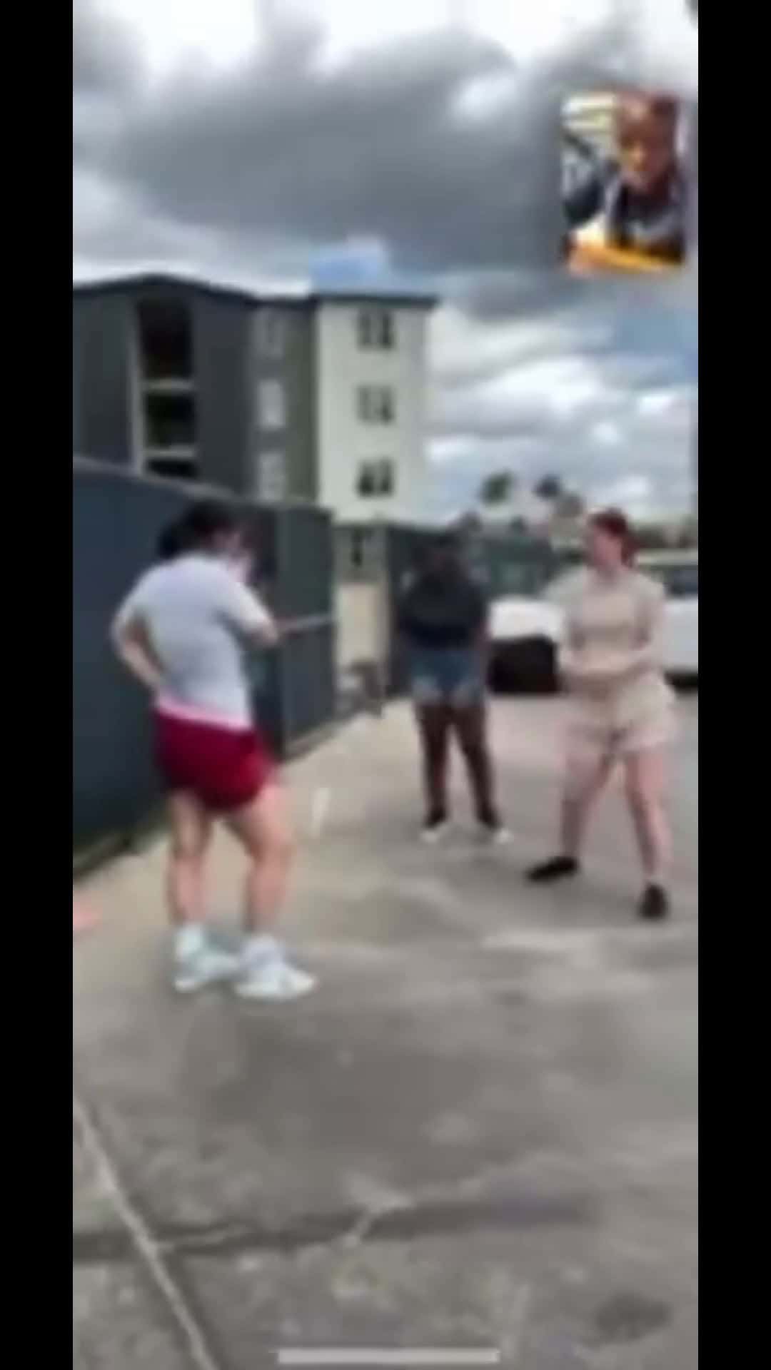 Cover for im in the skirt yall yes my hg didd jump in, but I didn’t know she was and I backed up when she did so don’t say we jumped her if anything we played a game of tag with her🙄😂  #fights   #streetfight #bigback #vs #skinnygirl