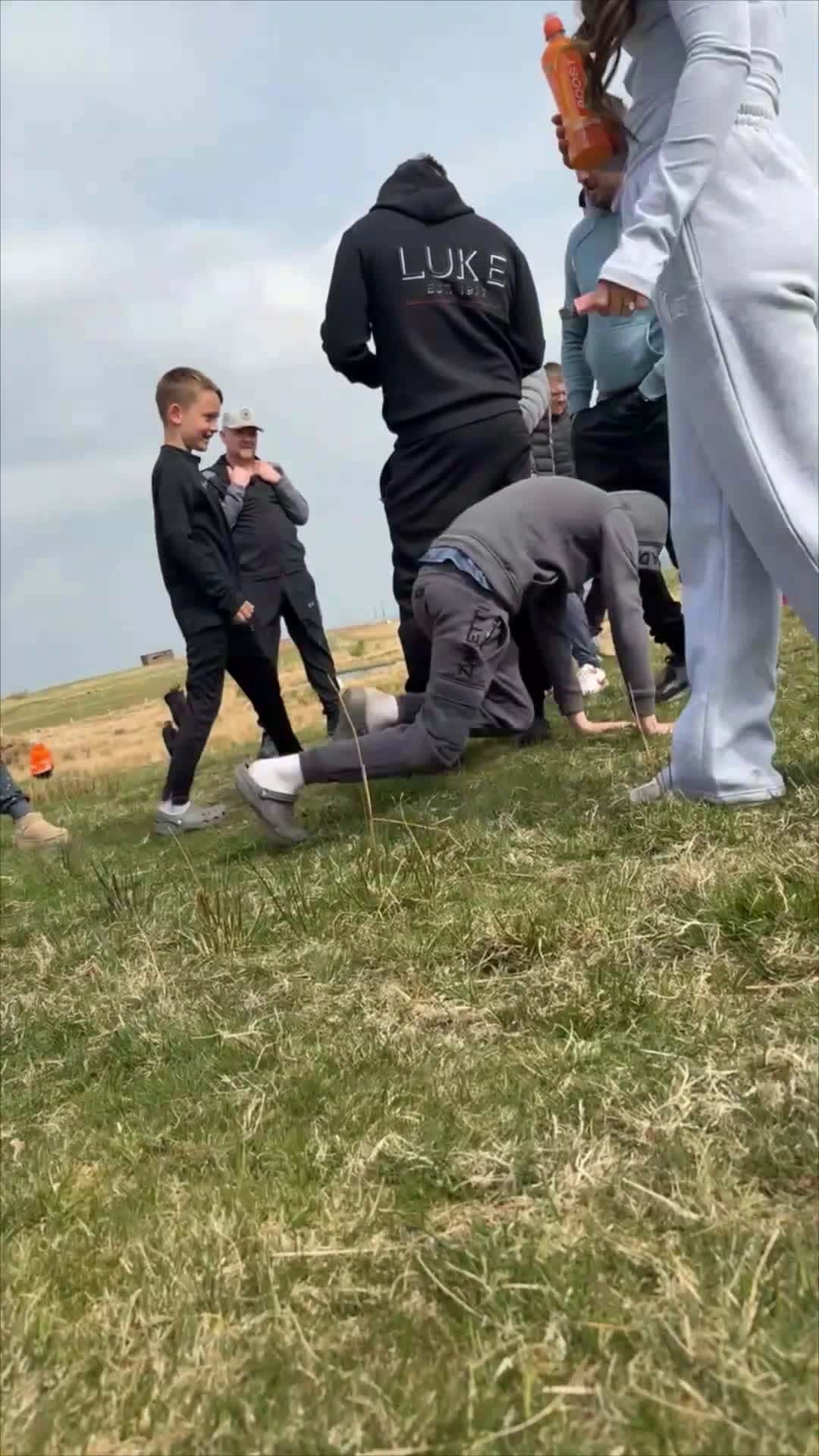 Cover for Boy Pranks Man, Causing Him to Trip Over