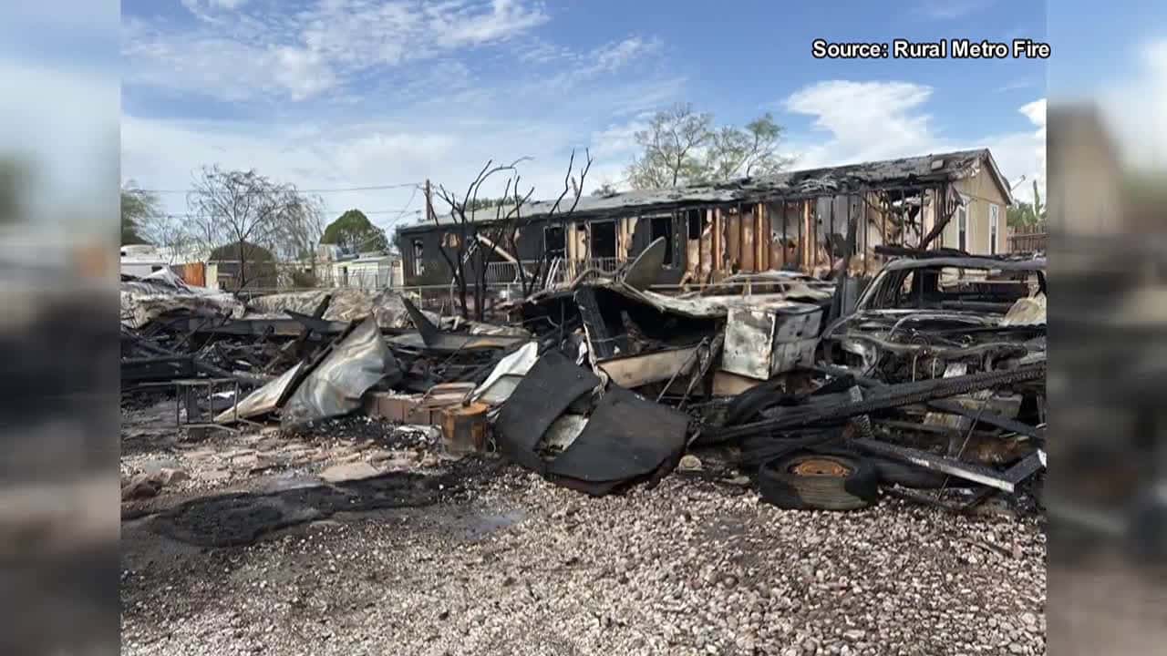 Cover for Crews responded to a mobile home fire in Tucson