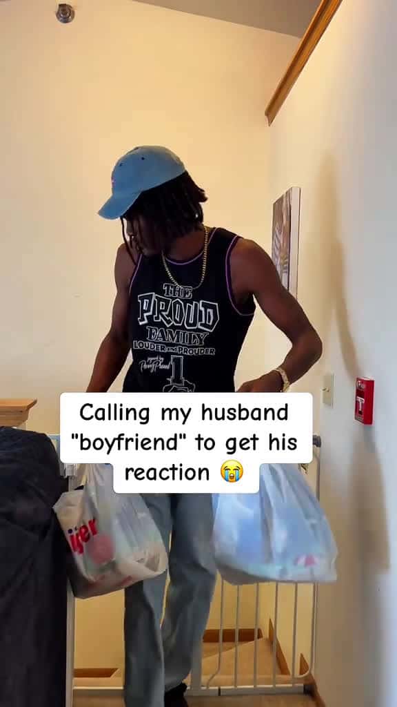 Cover for Calling my husband my boyfriend trend scareprank scarecam scared prank funnyvideo funny vi 71438 #shortvideos