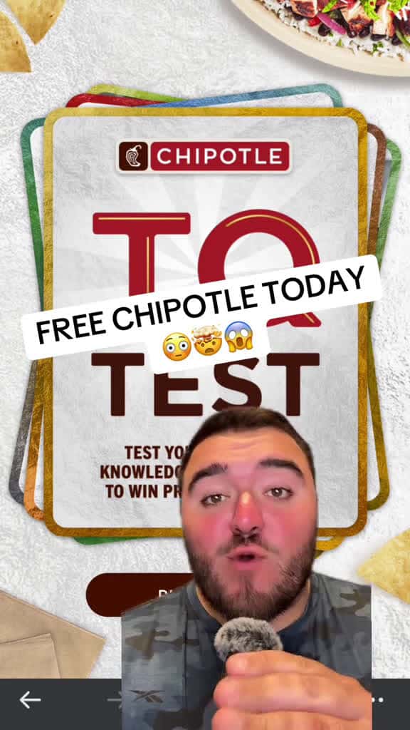 Cover for Chipotle is giving out free food if you can pass their IQ test #chipotle #iqtest #freefood #foryou  created by Ivan Gutierrez with Ivan Gutierrez’s original sound