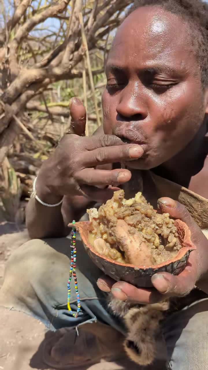Cover for Ohh,, 😯 that's Awesome Very Sweet 😋 Lunchtime‼️ hadzabe tribe Enjoying eating Food.