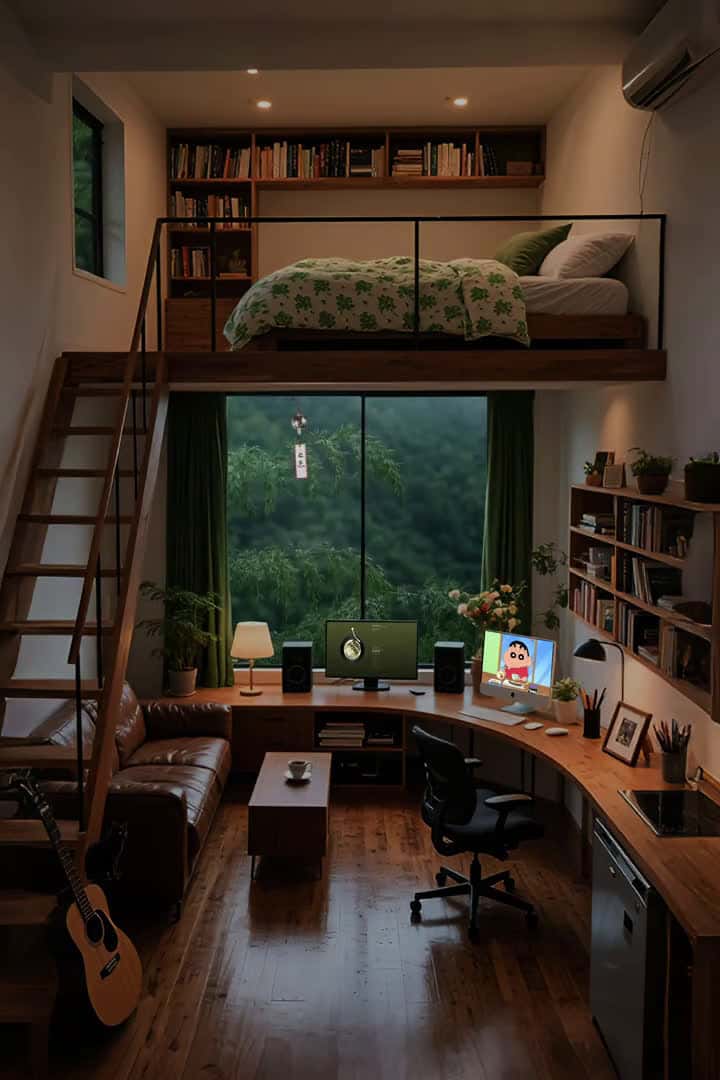 Cover for AI HomeSanctuary This warm, scenic space - who's obsessed? #ScenicHome #CozyAtmosphere #AIgeneratedContent #CalmVibes #HomeGoals