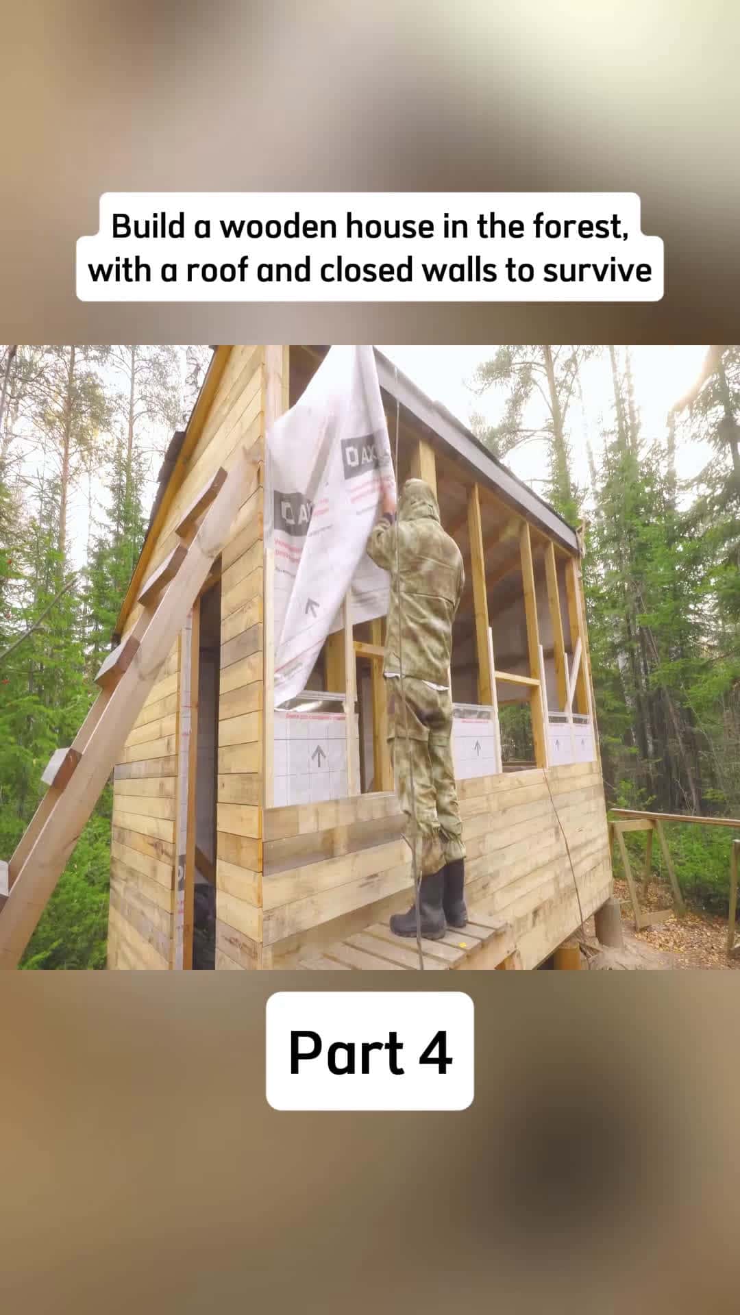 Cover for Part 4 #bushcraft #build #building #outdoors #camping #solocamping #survival #shelter #survivalskills #skills #fyp