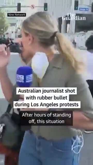 Cover for Reporter shot with rubber bullet at LA I