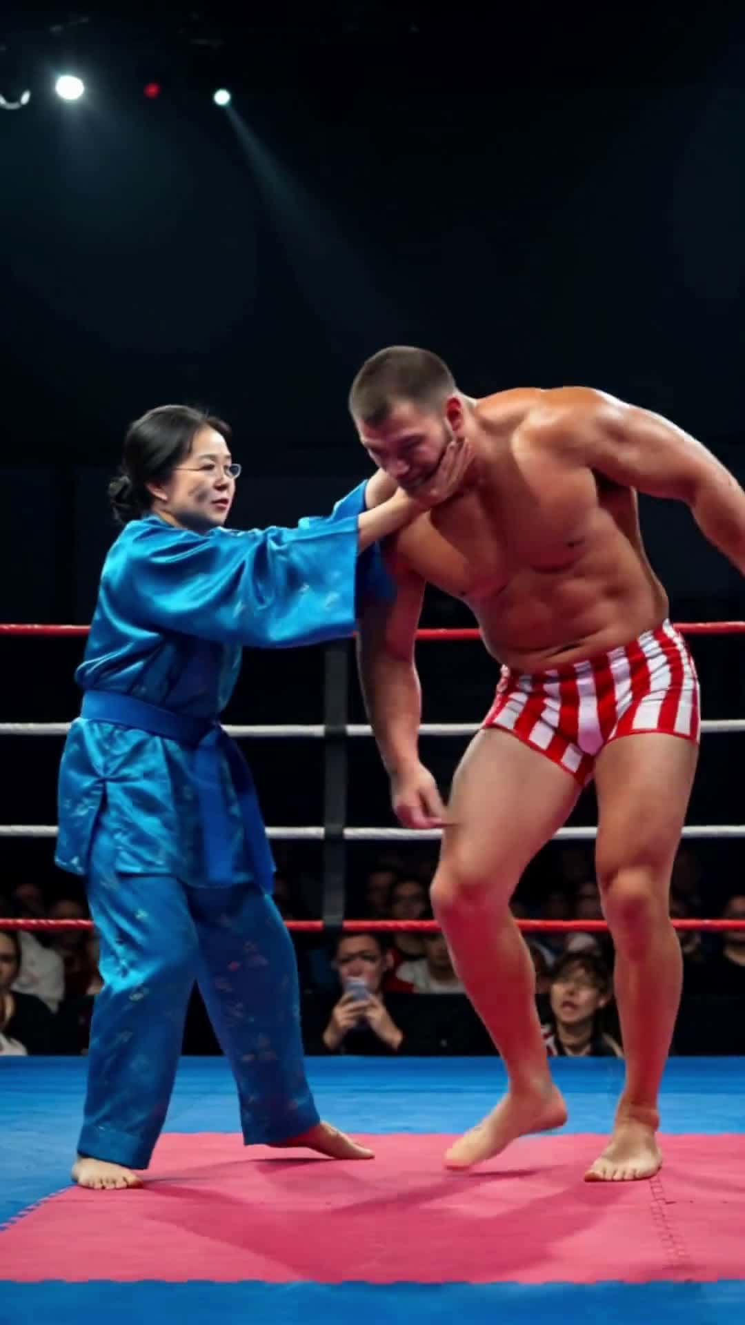 Cover for AI video: How strong is this old lady? Most men would be daunted by her in a match! #Grappling#Contest#Recreation#Exercise#AI