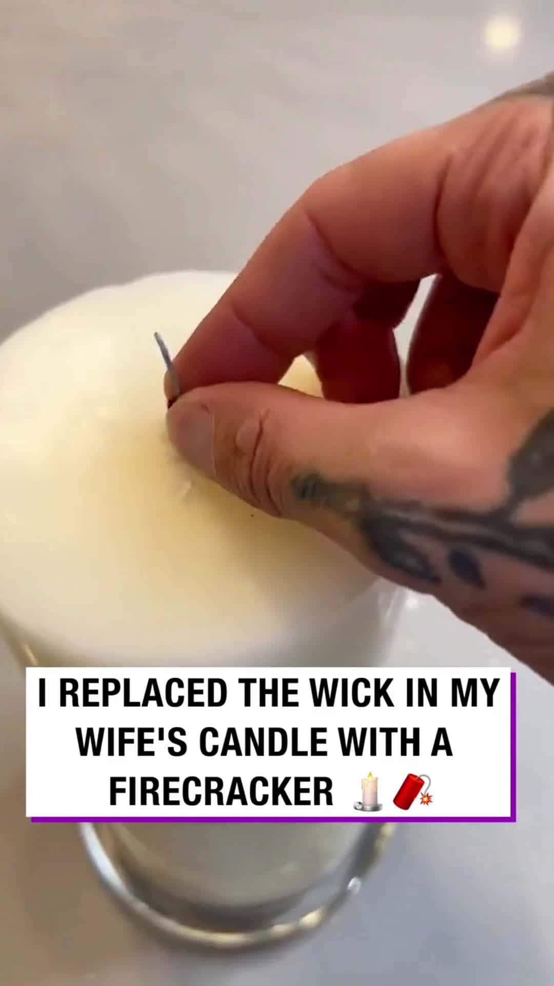 Cover for Putting a firecraker in my wife's candle 🕯️💥