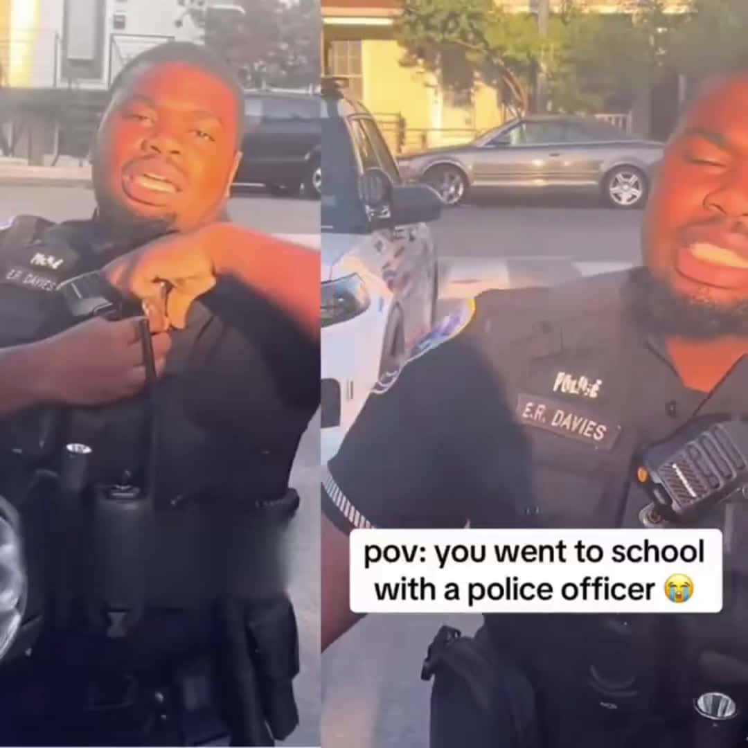Cover for They ran into a friend they went to school with and clowned him for now being a police officer 🤣🤣 #explore #funny  #fyp