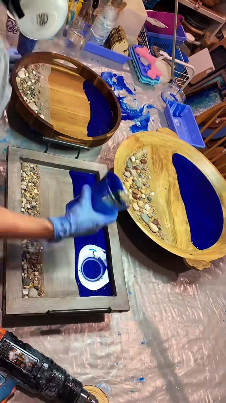Cover for Multitasking waves                                  #karenhammondart #waveart #beachresinart #beachwaveart #trays #beachtray #tiktok #tiktokart #tiktokartists #tiktoker #waveartist #etsysellersoftiktok #gifts #giftideas