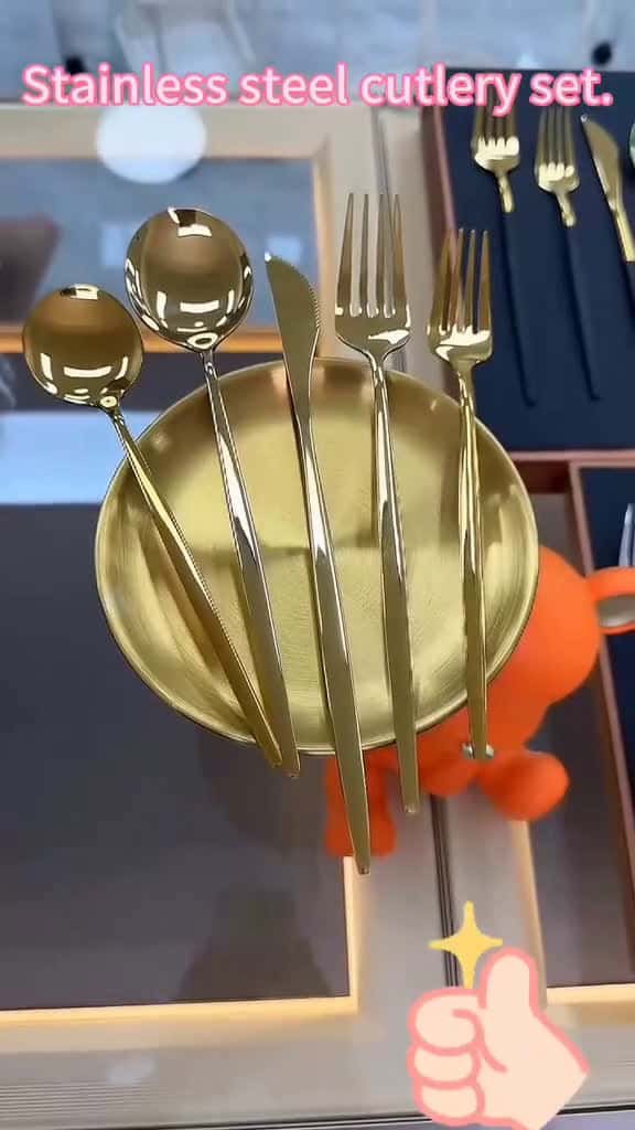 Cover for Stainless steel cutlery set 30pcs set tableware for 6 people use lncluding fork knife and 60446 #trending
