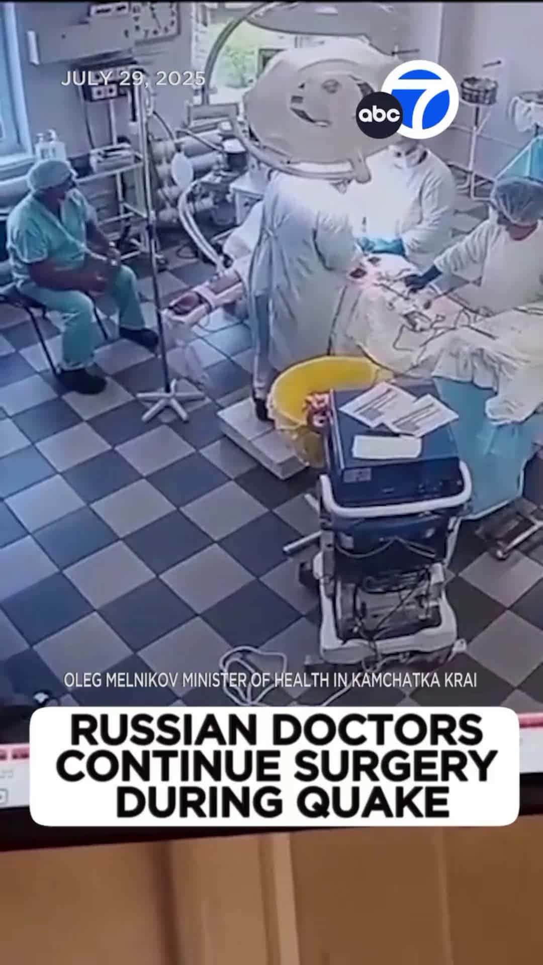 Cover for Doctors in Russia’s Kamchatka region continued operating as the quake shook their O.R. They paused until the shaking ended and then continued with the surgery. Officials say those surgeons will be honored. #caughtoncamera 
