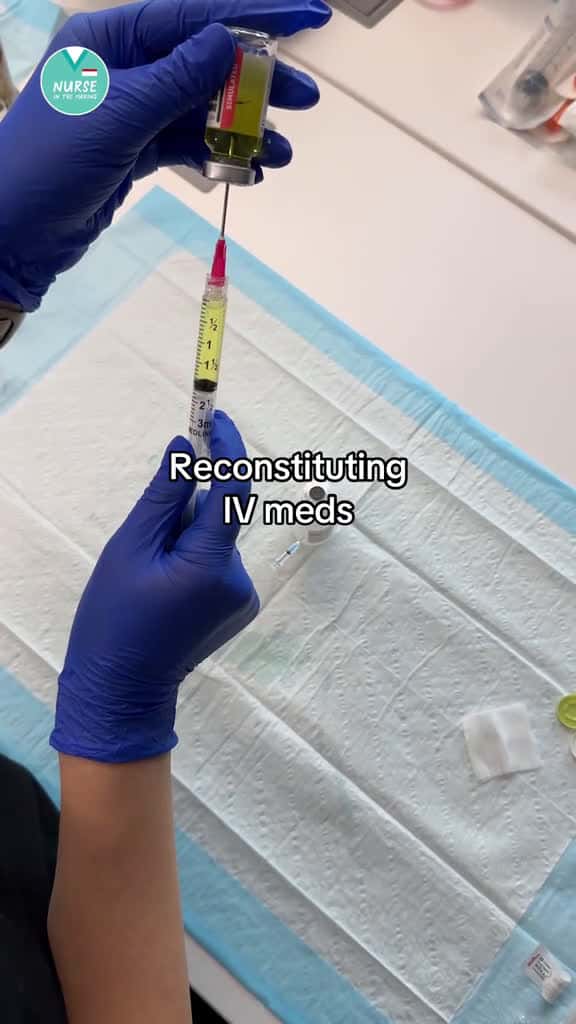 Cover for 💉Reconstituing IV Meds = Powdered Meds >>> IV Meds #studentnurse #IVmedication #clinicals #nurseinthemaking #medadministration