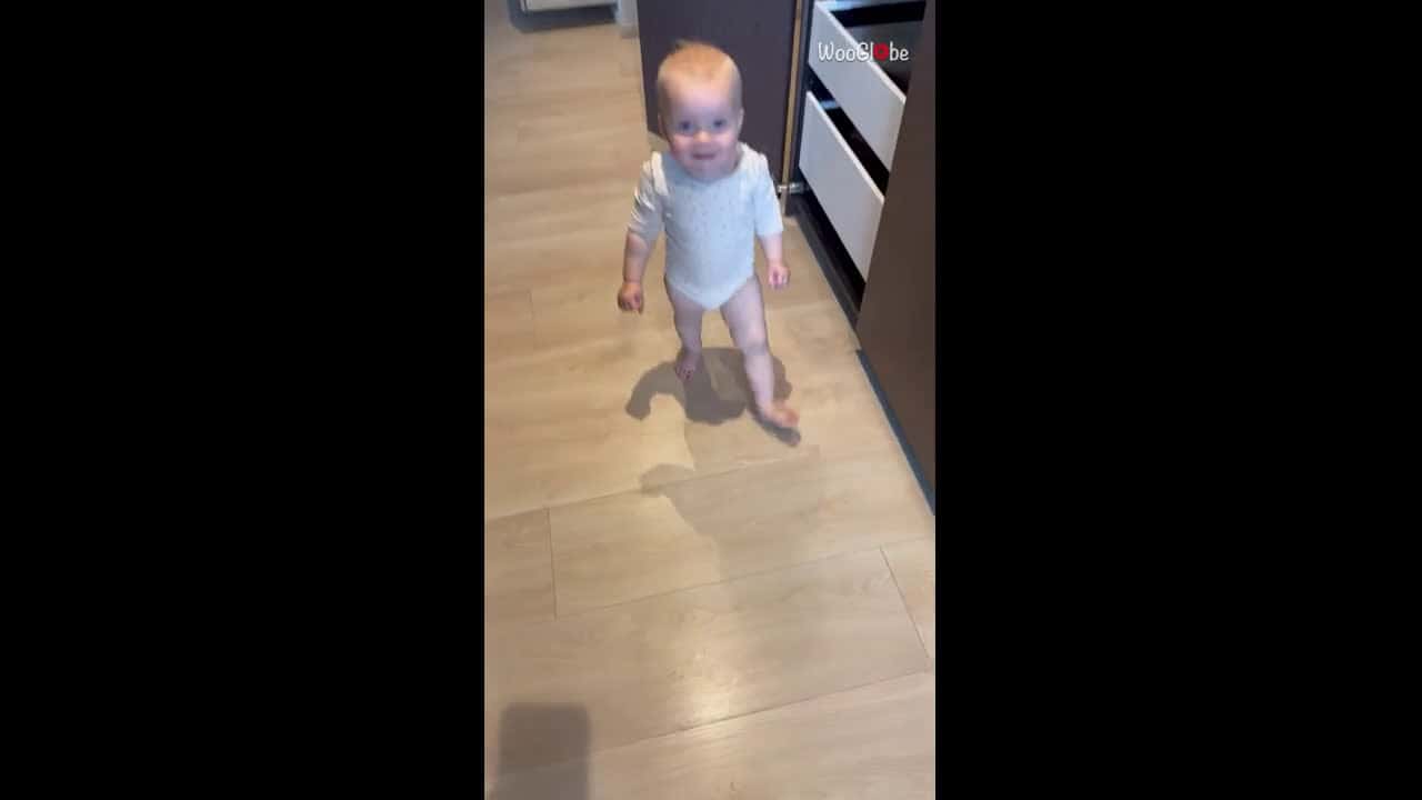 Cover for Toddler opens drawer with a butt bump instead of using her hands