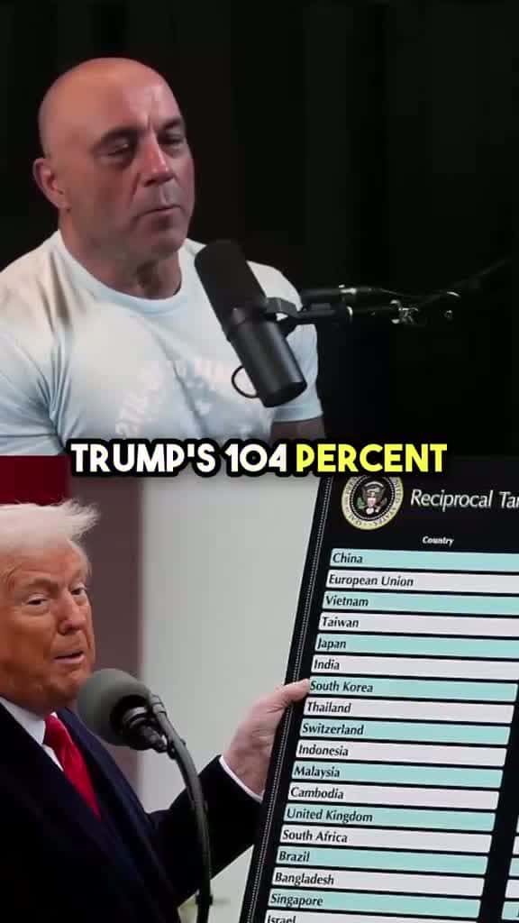 Cover for China Hit With 104% Tariffs, Will the Economy Crash? #joerogan #elonmusk #elon #donaldtrump #news #podcast #politics 