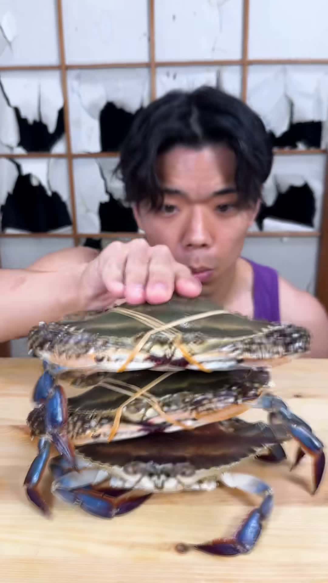 Cover for Cute crab. #purplegorilla #mukbang