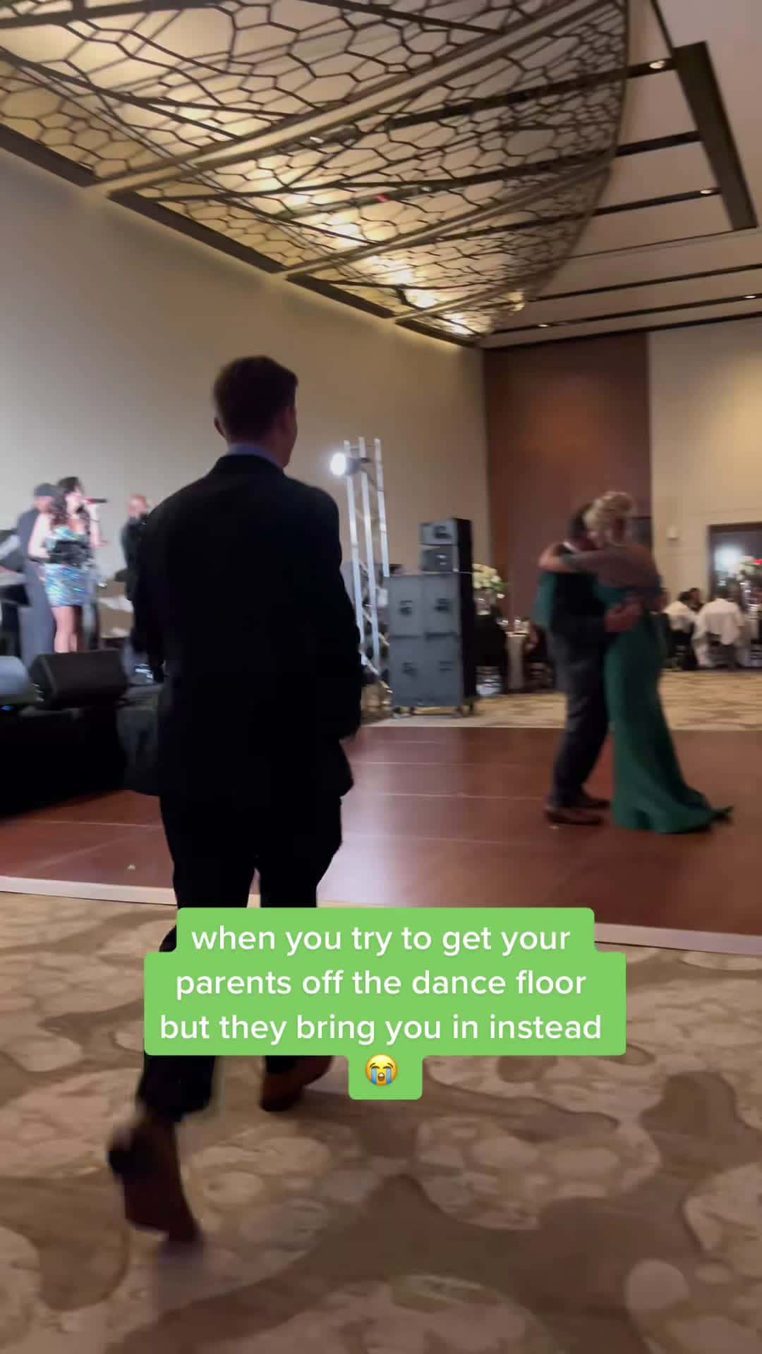 Cover for the bride was trying to have a dance and my parents overstayed their welcome