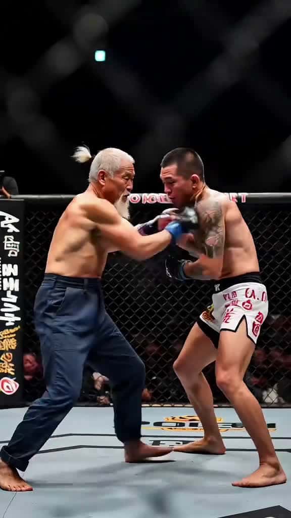 Cover for The old man beat the Japanese player violently kungfu master UFC 41742 #american