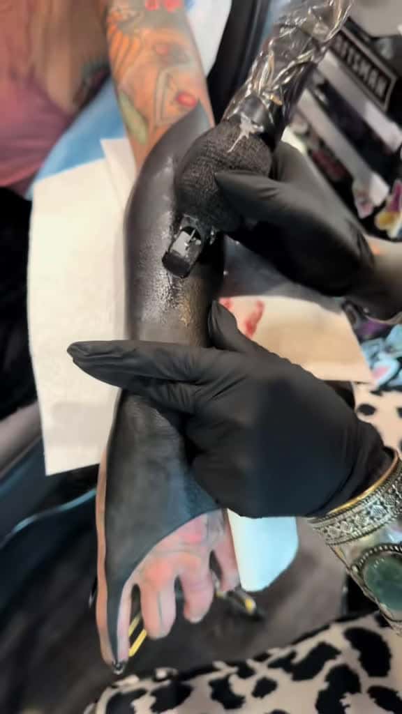 Cover for Will she even notice the insane blackout tattoo transformation? 😏 #TattooTransformation #BlackoutTattoo #TattooCoverUp