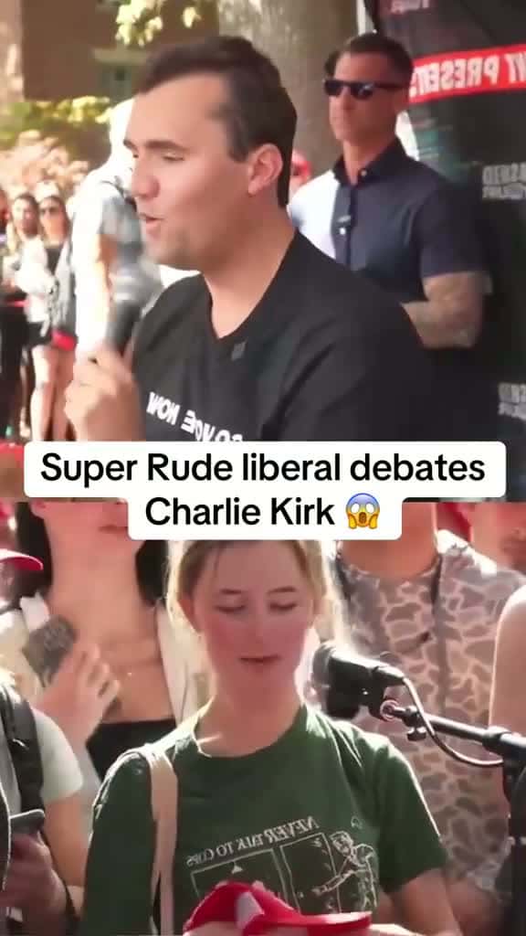 Cover for Super Rude liberal debates  Charlie Kirk 😱 #fyp #charliekirk #debate #liberal #liberallogic 