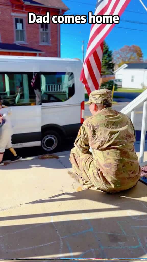 Cover for Soldiers father missyou surprise family loveyou cominghome soldiercominghome 21646 #american