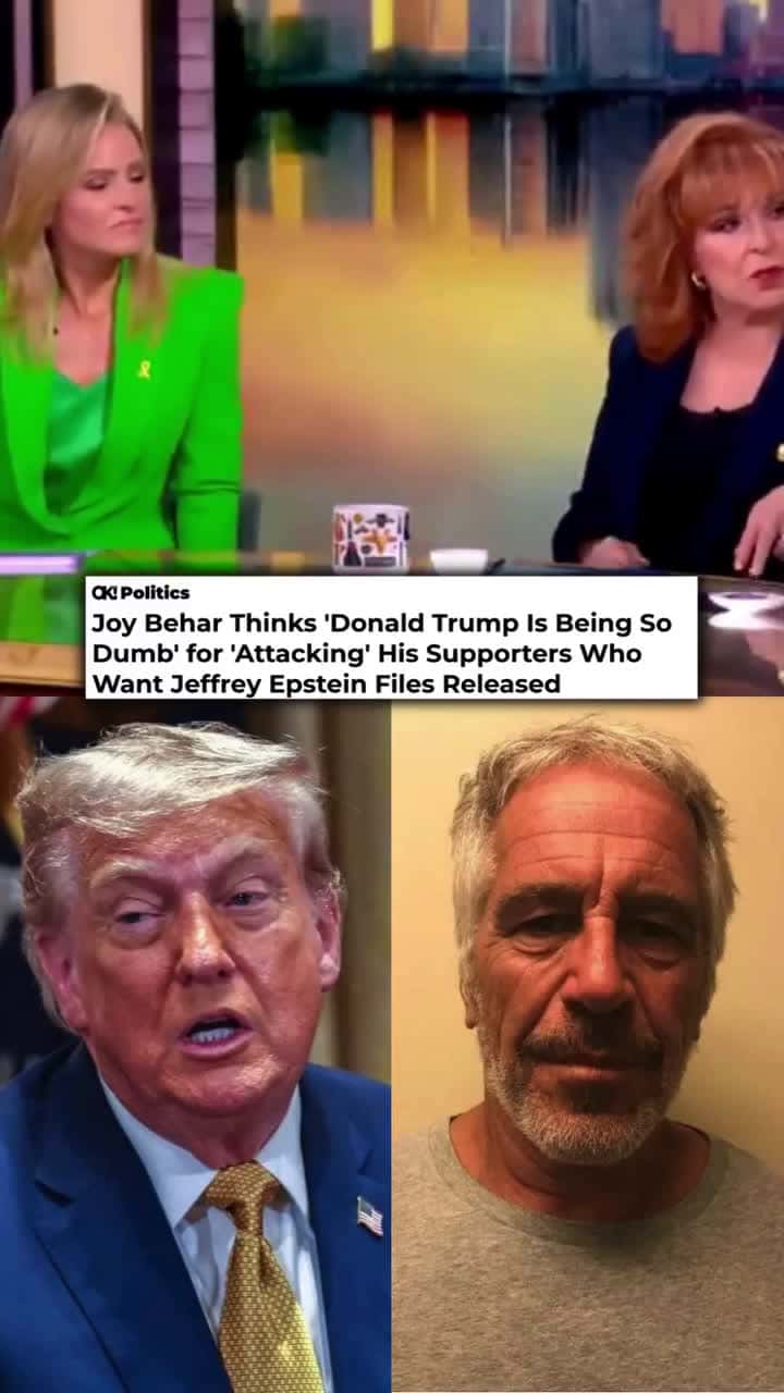 Cover for Joy did NOT hold back! On expressed her confusion over the 'dumb' way Donald Trump is brushing off Americans' questions about the Jeffrey Epstein files. Link in bio for details. (🎥: X/MEGA)