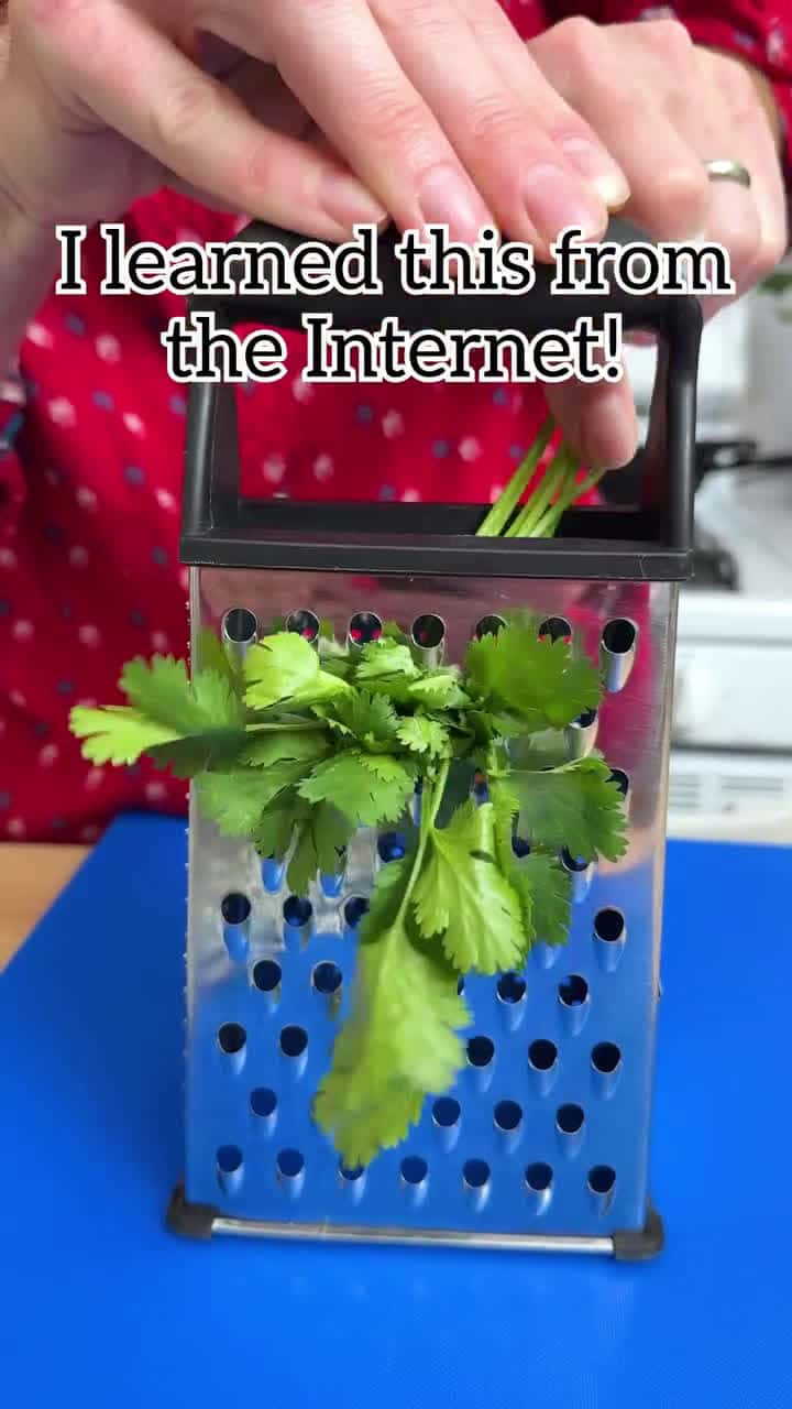 Cover for 🌿 Cilantro cheese grater meal prep trick! #cilantro #mealprep #kitchentips #cookingathome #viral #trending 