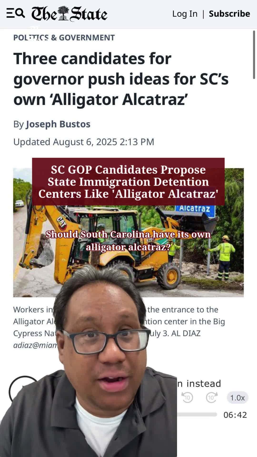 Cover for SC GOP Candidates Propose State Immigration Detention Centers Like 'Alligator Alcatraz'