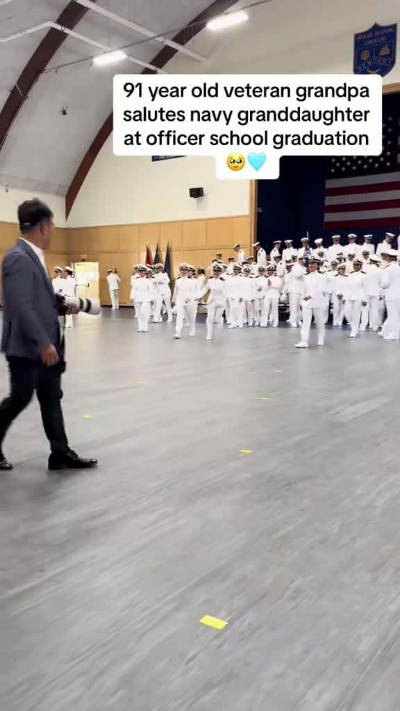 Cover for My twin just graduated Navy Officer School as a med student, and our 91-year-old veteran grandpa saluted them. So proud! 🇺🇸 #NavyPride #FamilyMoments #Graduation