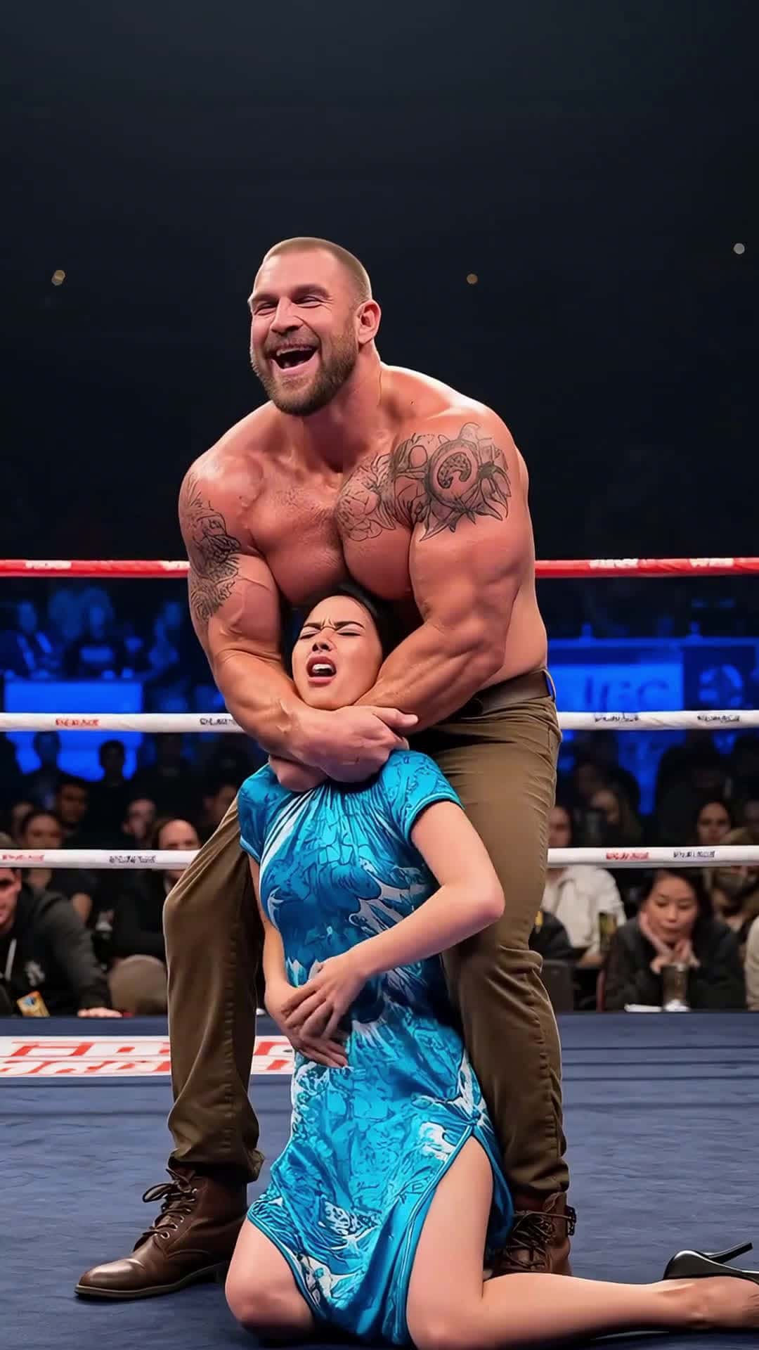 Cover for AI-generated: A 300-pound tough guy vowed to make the beauty kneel and beg for mercy – but the next second, he got beaten so bad he couldn’t get up! #ChineseKungFu #PromoteChineseMartialArts #ChineseStrength #KungFu #Beauty #ai