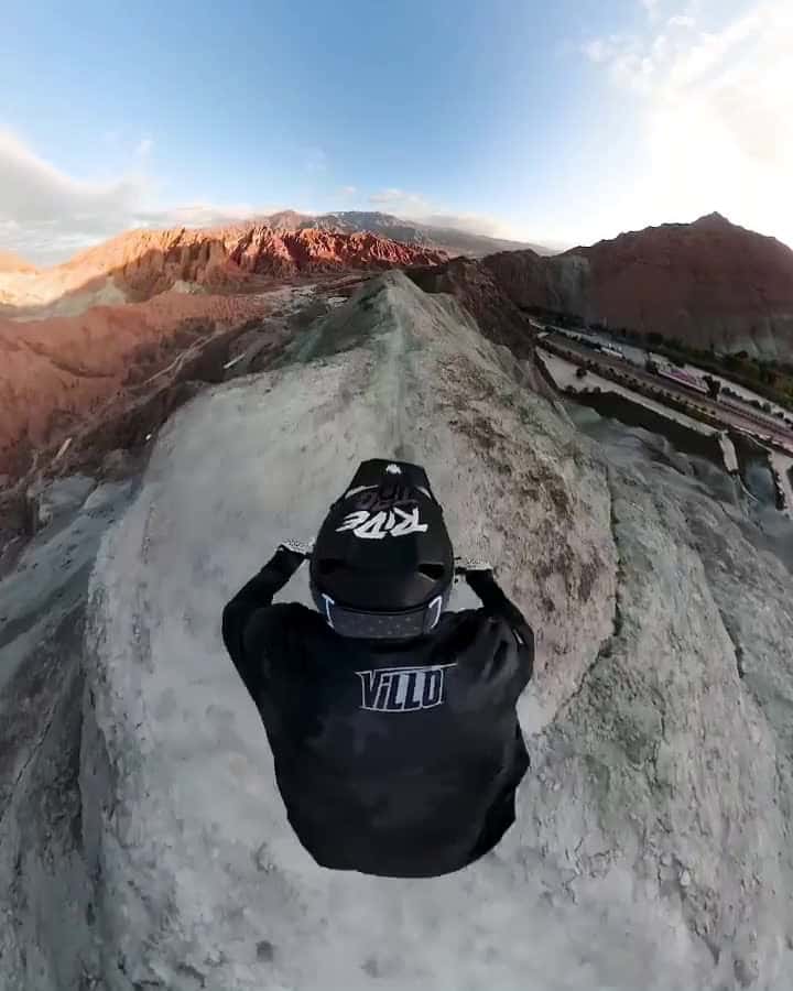 Cover for Love playing around with my #GoProFusion, here is one from #China ! #MTB #Biking #Sram #RockShox #Mountainbike #Dirt #Slopestyle #Freeride #Downhill #Desert #Sunset #Freeride 