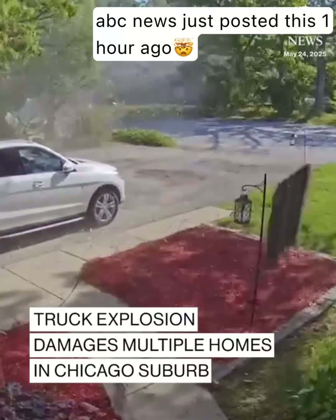 Cover for May 24th, 2025- Driver sustained MINOR injuries. Investigation believe that a leaking propane tank may have caused the blast.  #caightoncamera