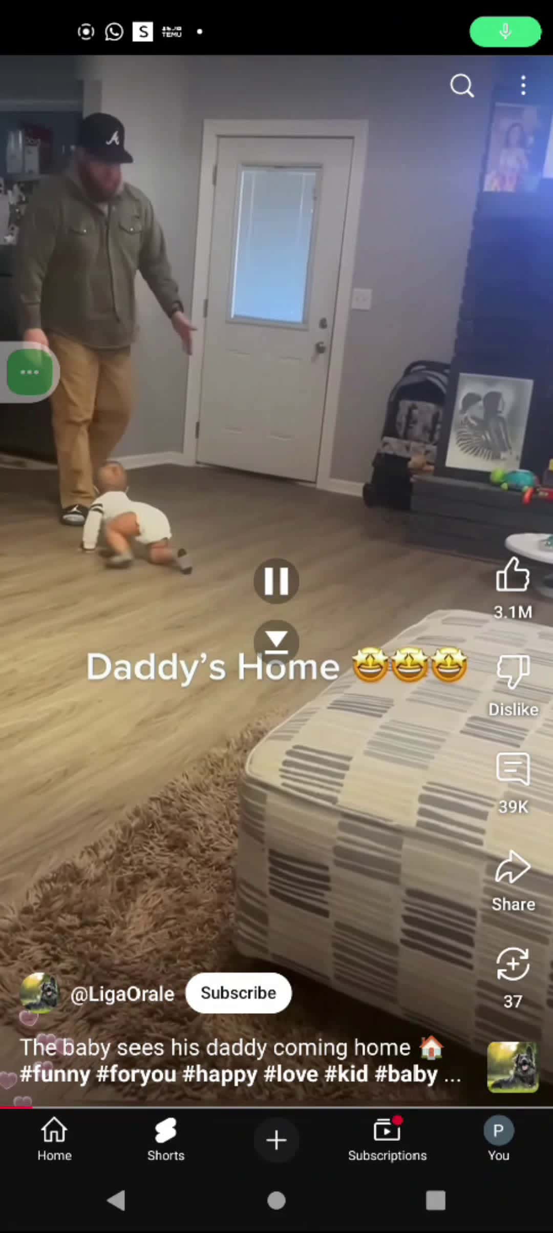 Cover for exited baby's happy to Daddy 