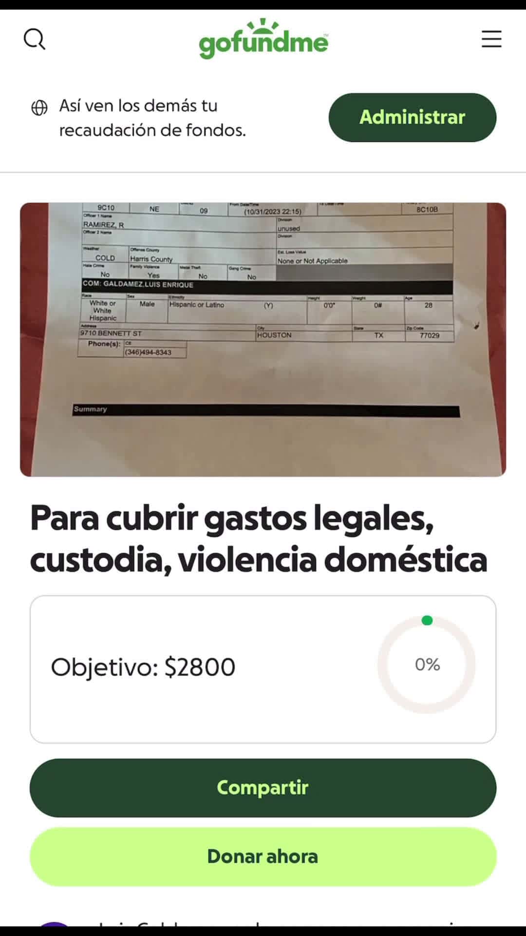 Cover for If you would like to help, the link is in my profile. Thank you in advance.  #help  #gofundme  #custodia  #domesticviolence  #legal  #texas  #houston