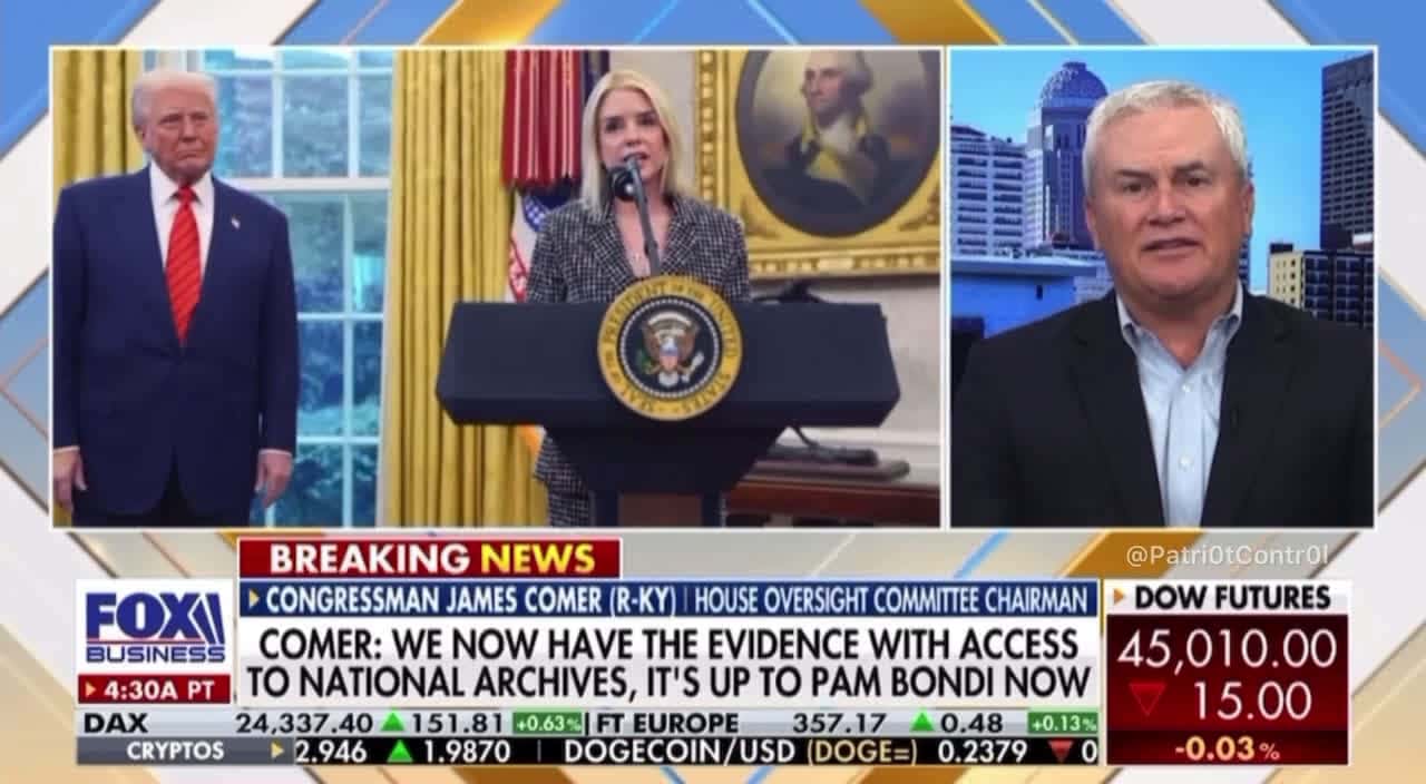 Cover for James Comer: “I think the Department of Justice has ample evidence now to move forward and hold Adam Schiff accountable for the MANY CRIMES that he’s committed.” 🍿 You hear that, Pencil Neck? The walls are closing in! LAWYER UP