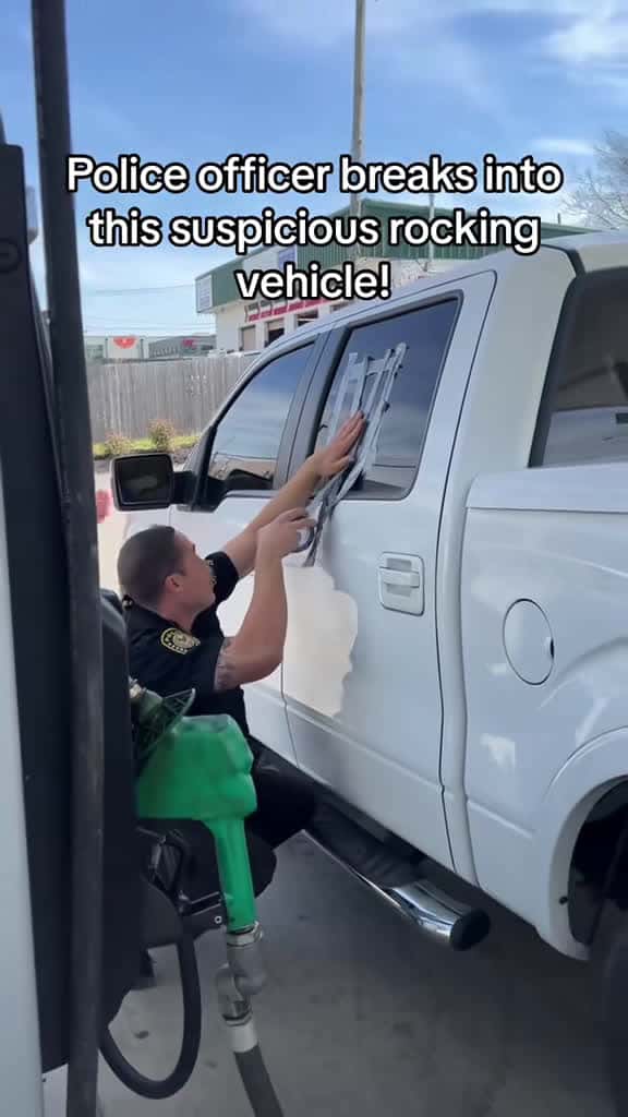 Cover for Officer investigates a suspicious, rocking vehicle—what happens next? 🚓 #Police #Investigation #SuspiciousVehicle #CaughtOnCam