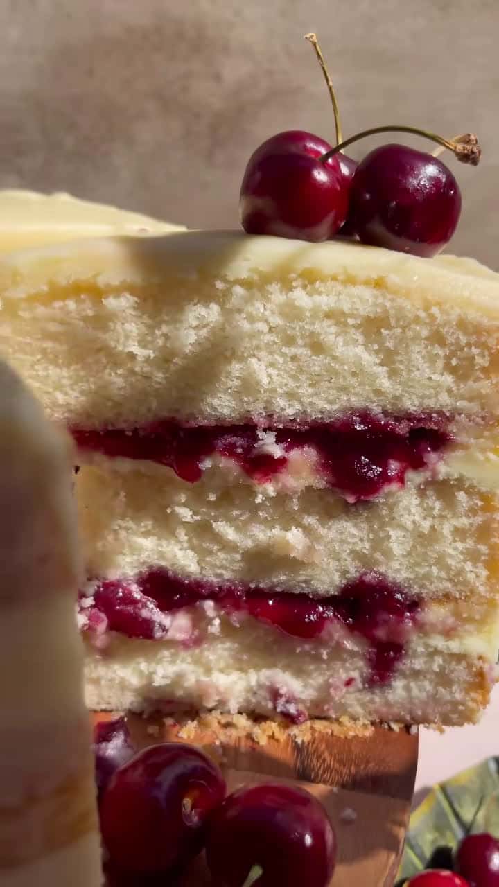 Cover for Move over, Black Forest Cake 🥳 #whiteforestcake #ChewTheVibes #cakerecipes #bakingacake #layercakerecipe #fyp #fypppppppppp #whitechocolate #cherrycakes #cherrycake #blackforest #bakersoftikfok