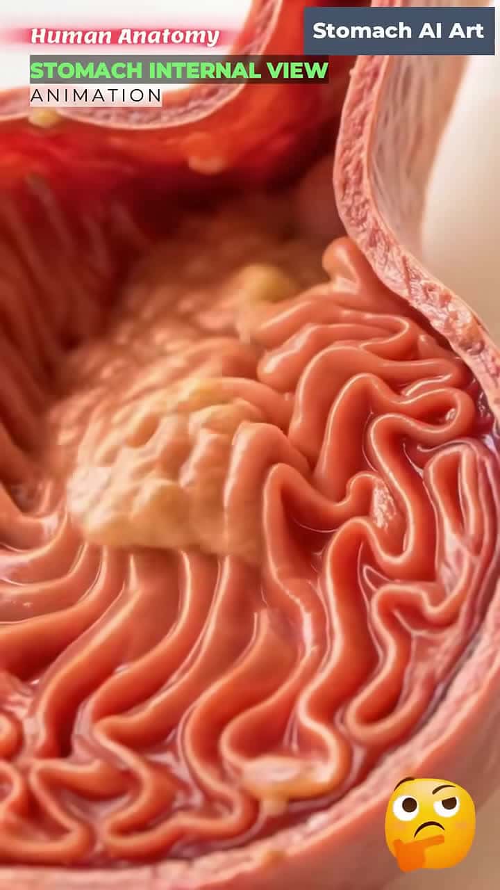 Cover for Animation of Stomach Internal View | Stomach AI Art | 21#HumanAnatomy #digestivesystem #stomach #guthealth