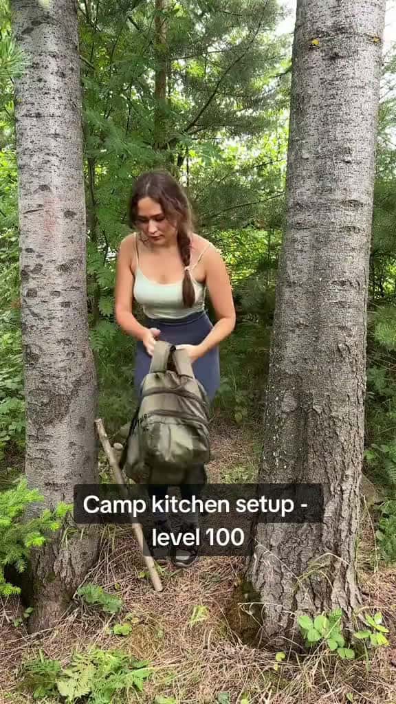 Cover for @🙋‍♀️Marusya Outdoors🏕️ camp cooking setup is on point ✅️ #camping #survival #bushcraft #campinghacks #bushcooking #campkitchen #lifehack  #survivalhacks #foryou