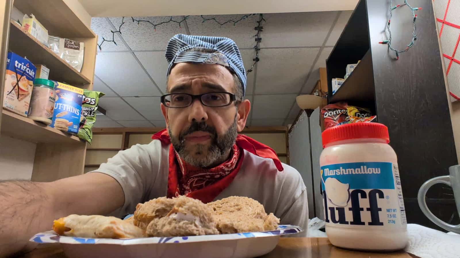 Cover for ASMR. Eating Peanut Butter And Fluff Sandwiches, A Hot Pocket, Pizza Rolls And Ruffles Chips!!!!
