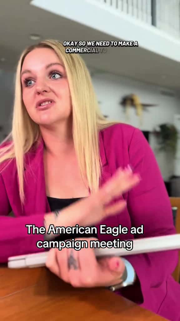 Cover for How I imagine it went #sydneysweeney #americaneagle #skits  created by hannah.grabau with hannah.grabau’s original sound