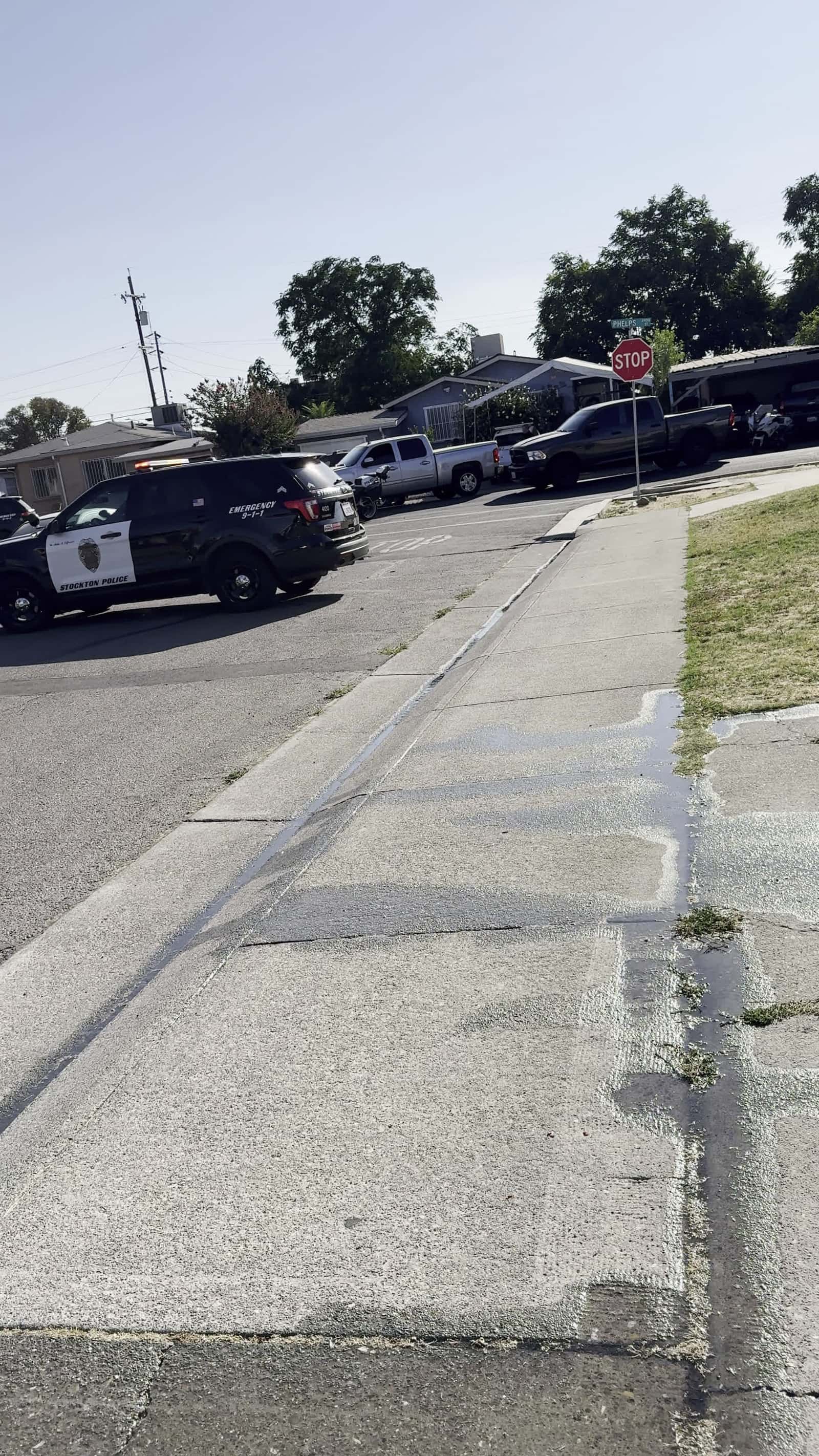 Cover for Stockton, California please have a house surrounded in the Sierra Vista area guns are drawn