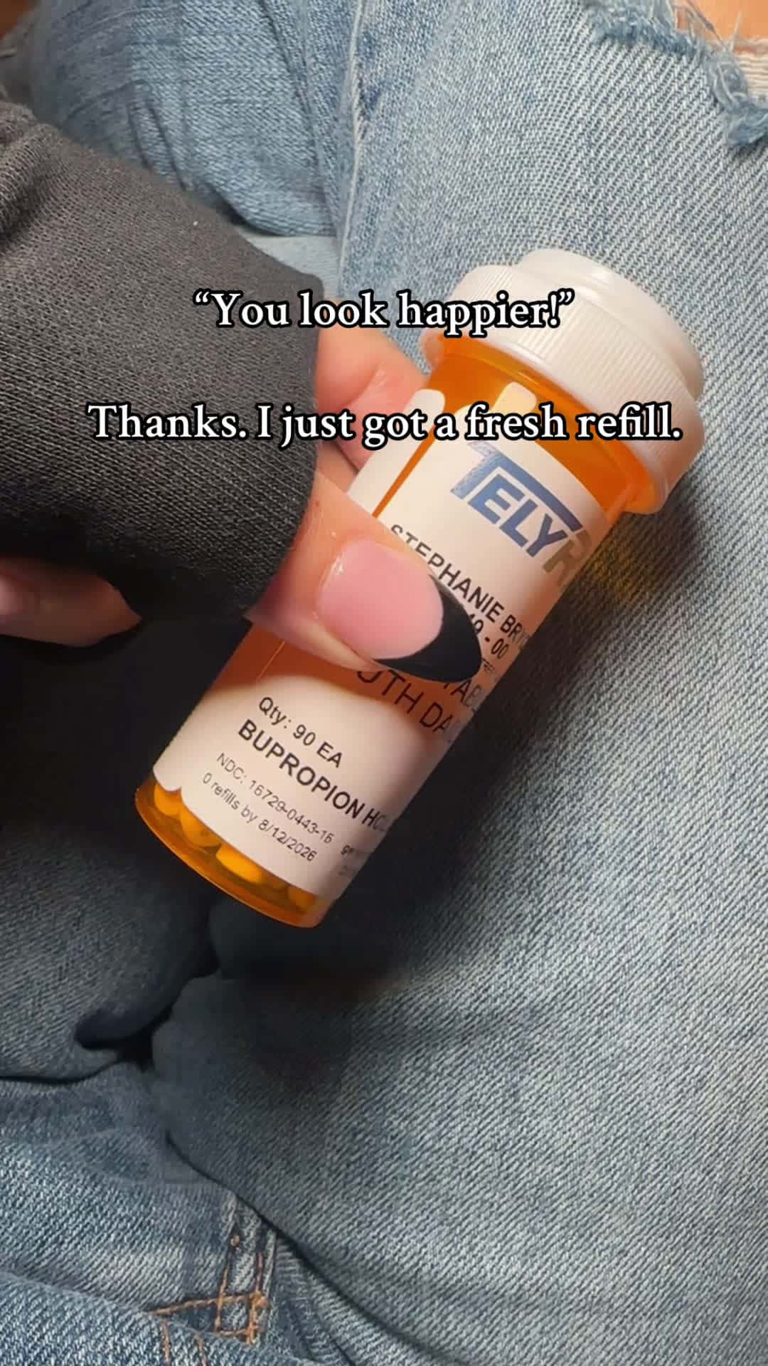 Cover for I’m not happier, but these sure help 👍#youlookhappier #fyp #trend #bupropion #wellbutrin #mentalhealth #depression #anxiety #happy #fakeit