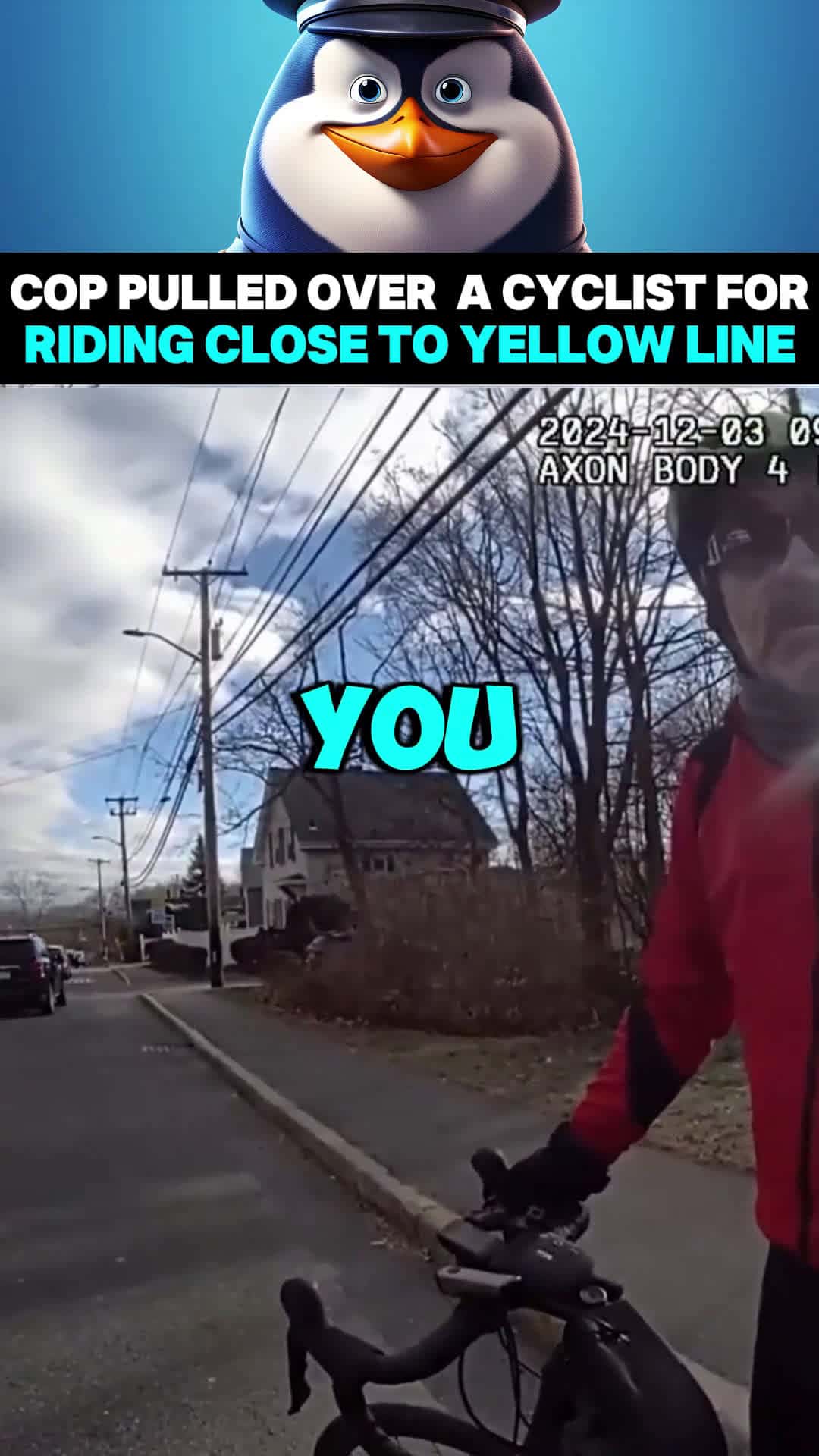 Cover for Cop Pulled over a Cyclist for riding close to Yellow Line
